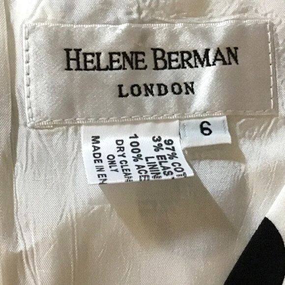Helene Berman London White Black Polka Dot Sleeveless Dress 6 - Picture 5 of 5